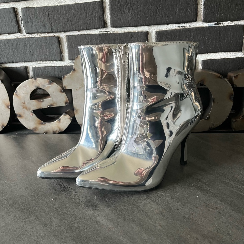 a new day Metallic Silver Ankle Boots